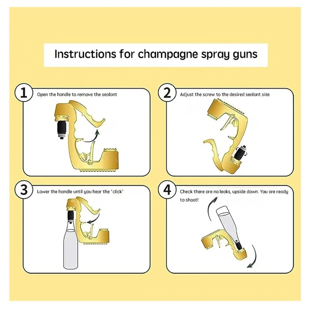 Champagne Gun Lightweight Plastic Sprayer with Adjustable Rubber Plug Birthdays